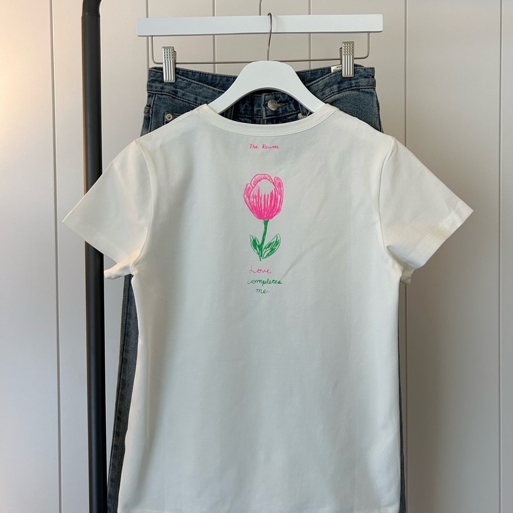 Woman’s Shirt with Pink Tulip Design